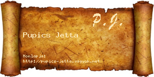 Pupics Jetta névjegykártya